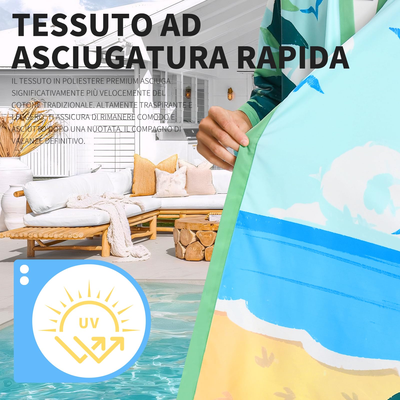 OLAOLA Accappatoio Uomo Leggero Kimono Accappatoio Comodo Lungo Morbido Microfibra Accappatoio Uomo e Donna Unisex Asciugatura Rapida Accappatoio
