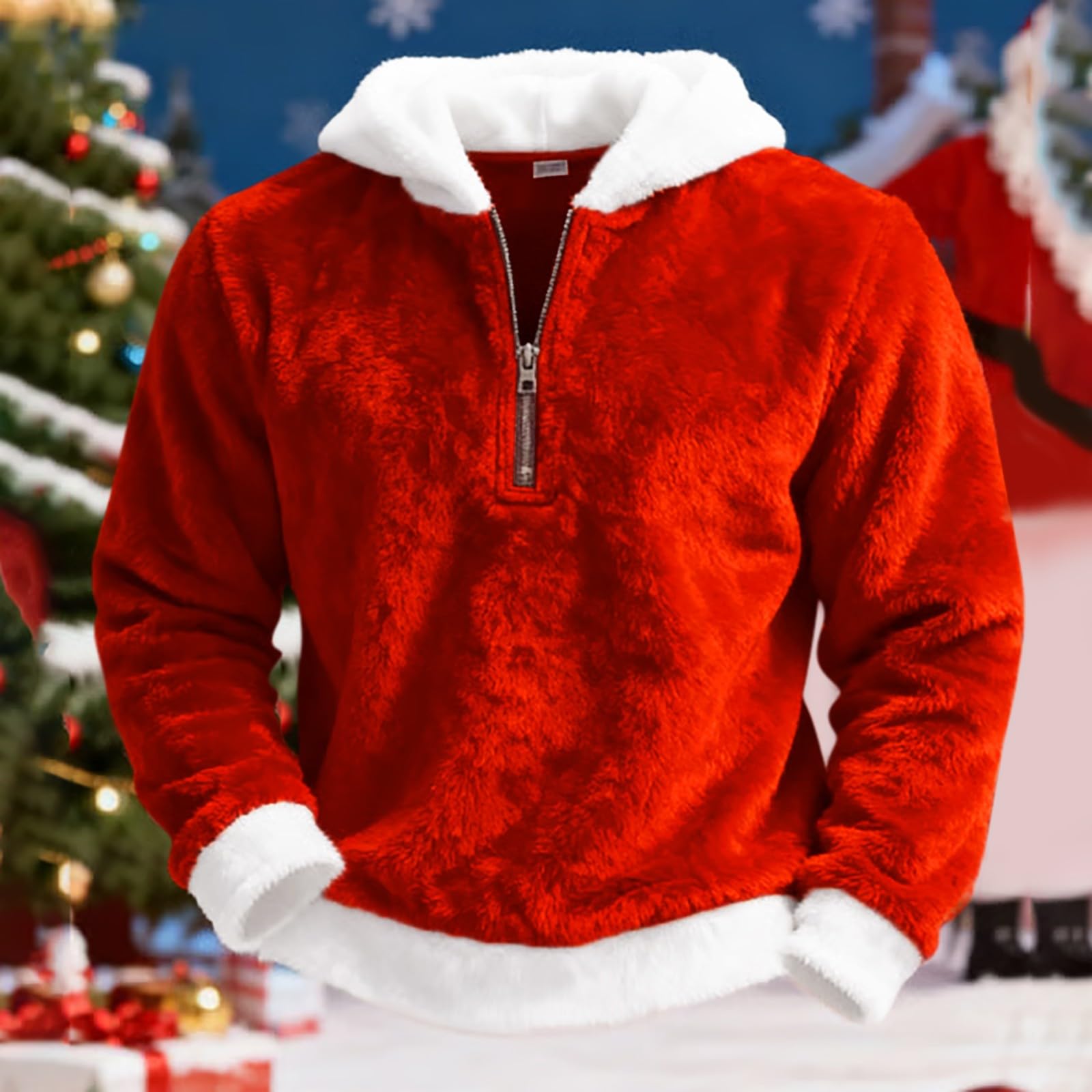 Sudadera Laboral Unisex con Capucha, De Forro Doble Faz, Cremallera, Cómoda, Informal Y Estilo. Chaqueta Verano Hombre (Red, M) Protección Solar Camisa Manga Larga Kit Pesca Ropa Anti