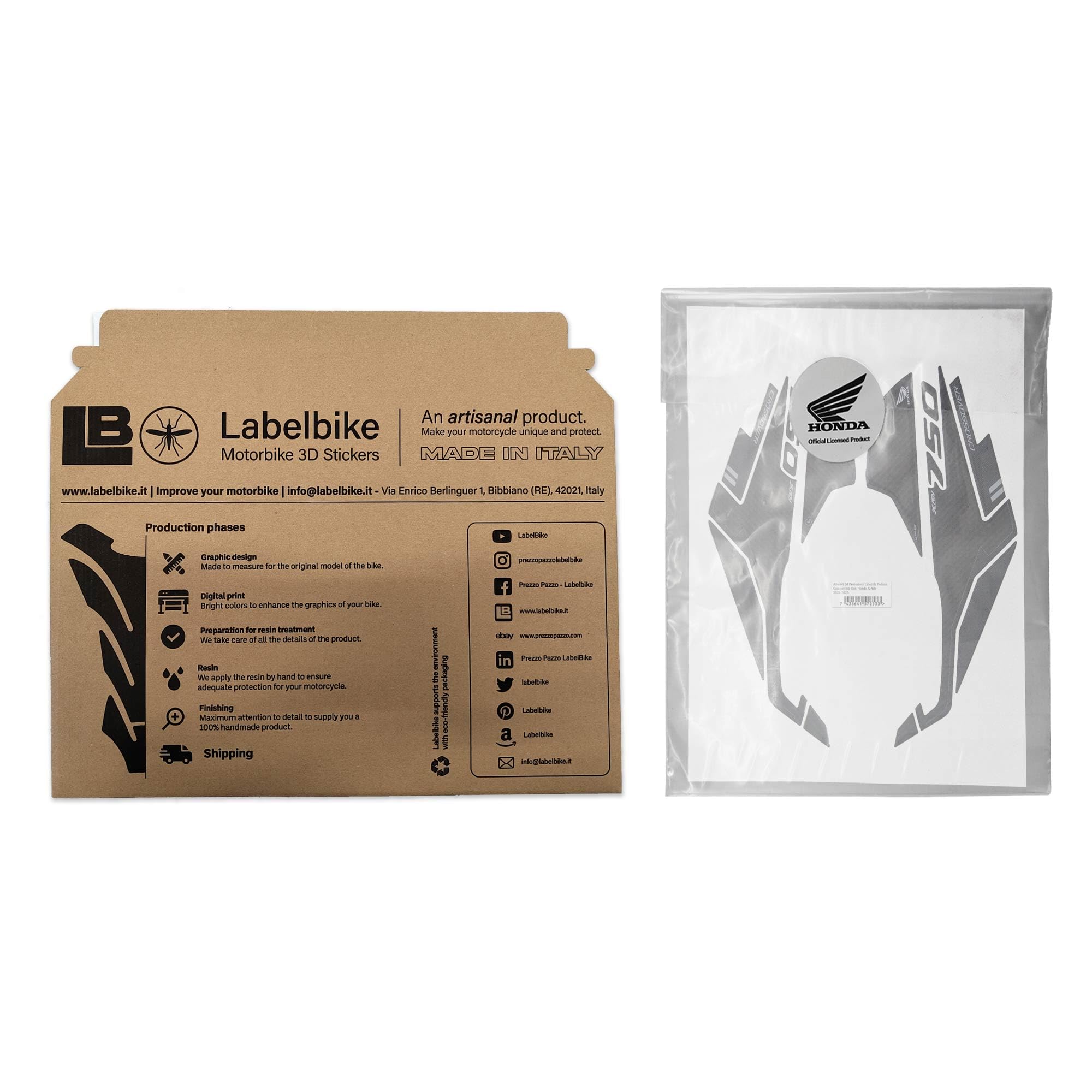 LABELBIKE Pegatinas 3D Moto Boomerang Compatible con Honda