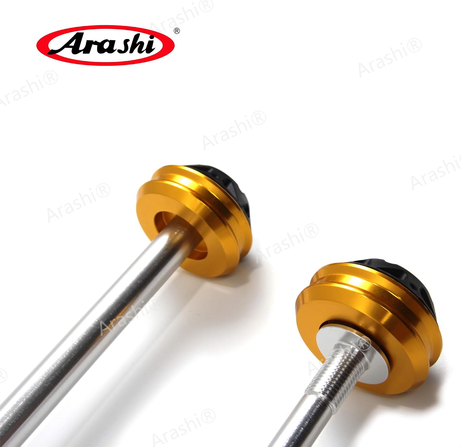 Arashi Axle Sliders Wheel Protectors Front and Rear Fork for Yamaha YZF R1 2009-2014, Motorcycle Accessories Parts Gold