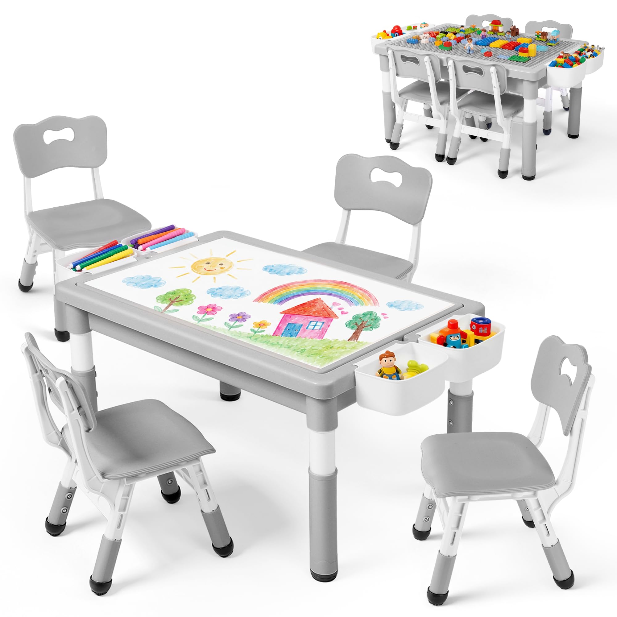 Kinder King Kids Table & 4 Chairs Set