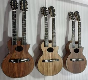 Custom Double Neck 6+12 Strings RS Richie Sambora Signature Koa Folk Acoustic Electric Guitar with SOLID KOA BACK SIDE