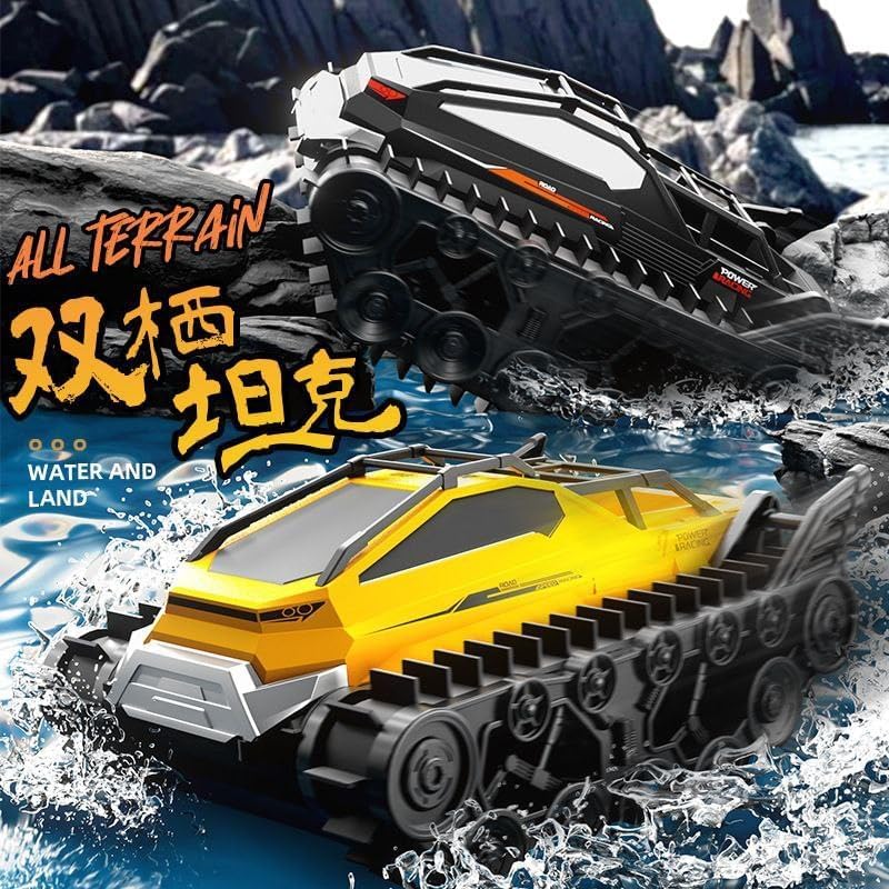 Pihura Remote Control Tank 1/12 Scale High Speed RC Tank 4WD Offroad RC Car 2.4Ghz Remote Control Crawler Drift Tank Army Truck for Kids 2