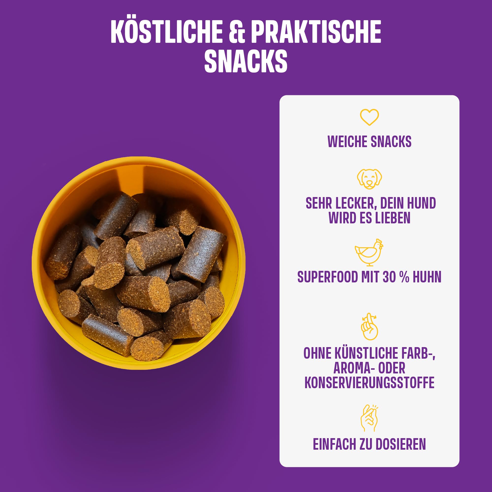 ivvi Vision – Augenpflege Snacks für Hunde | Mit DHA, Astaxanthin, Blaubeere & Augentrost | Unterstützt Augenkomfort & Netzhaut | 60 weiche Snacks (270 g)