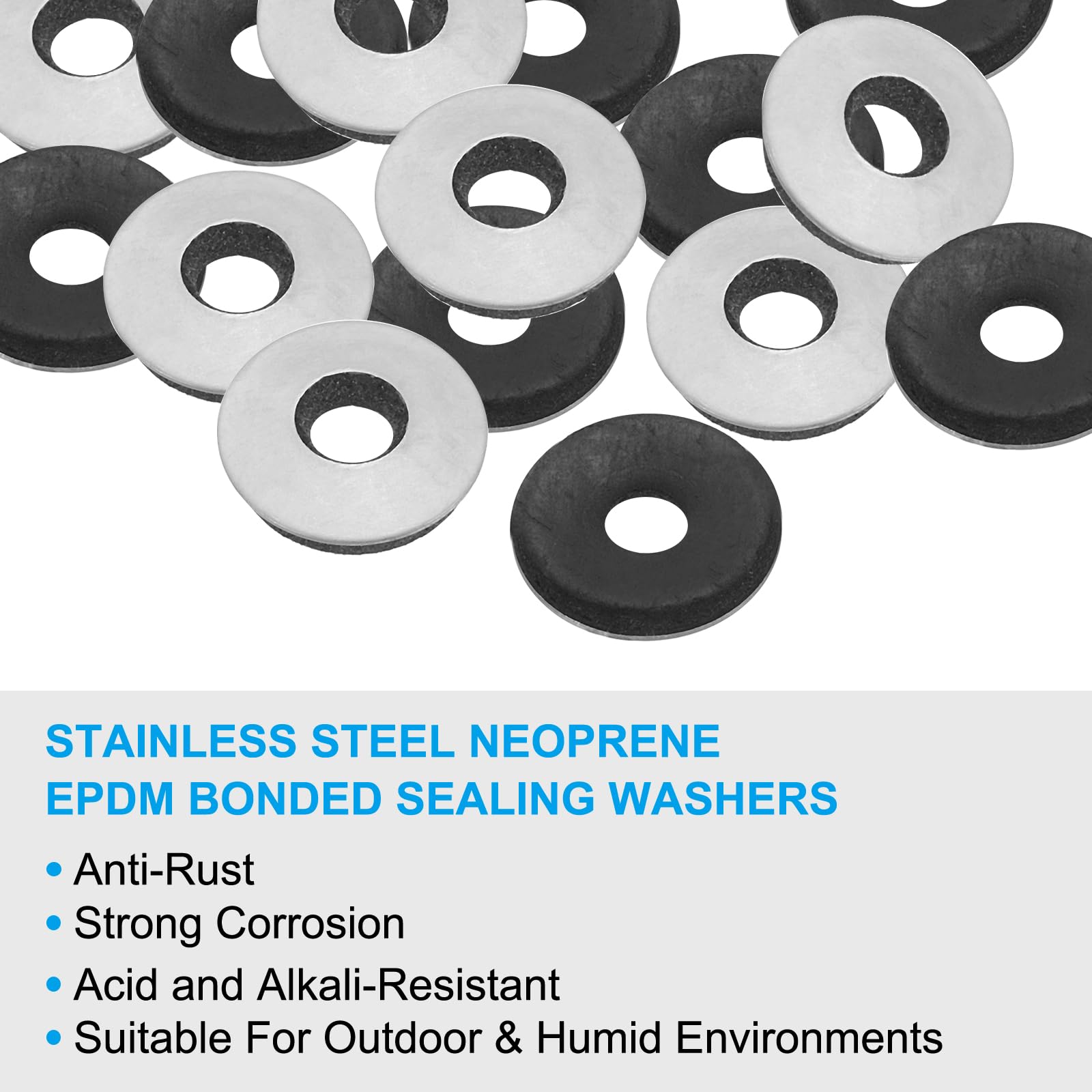 PATIKIL 304 Stainless Steel EPDM Bonded Sealing Washers - Image 3
