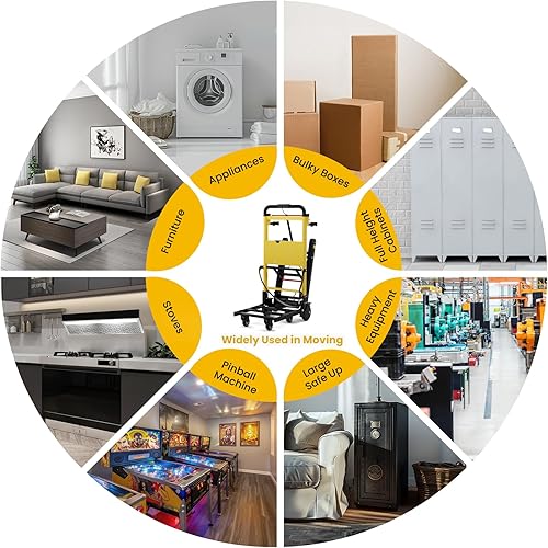 Miniatura 7 de Carrito eléctrico para escaleras, portátil, motorizado para escaleras, carretillas de mano para escalar, carrito de mano, plegable para escalar,