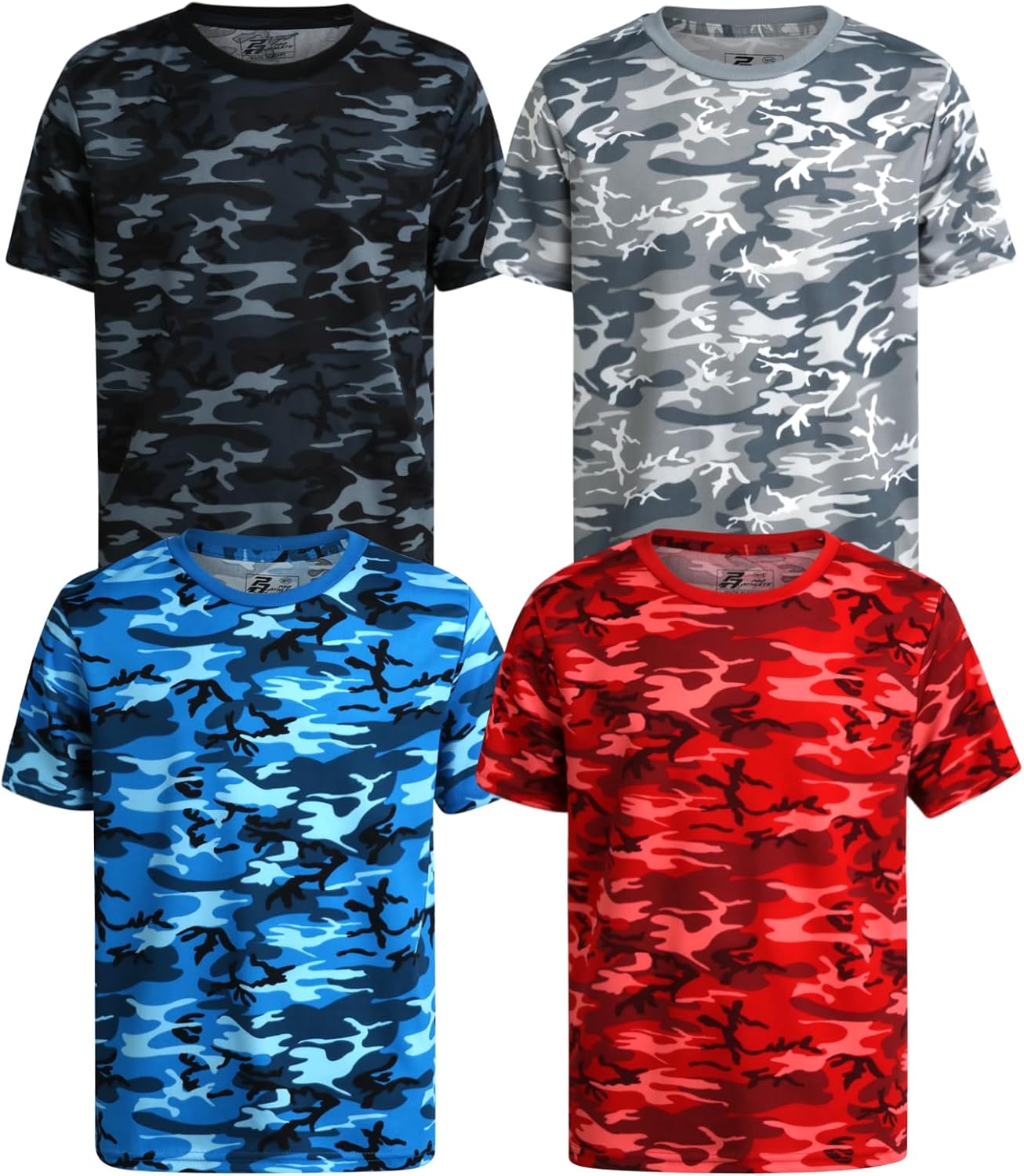 Pro Athlete Boys Athletic Shirts - 4 Pack Moisture Wicking Active Performance Shirt for Boys - Lightweight Dry Fit Shirts