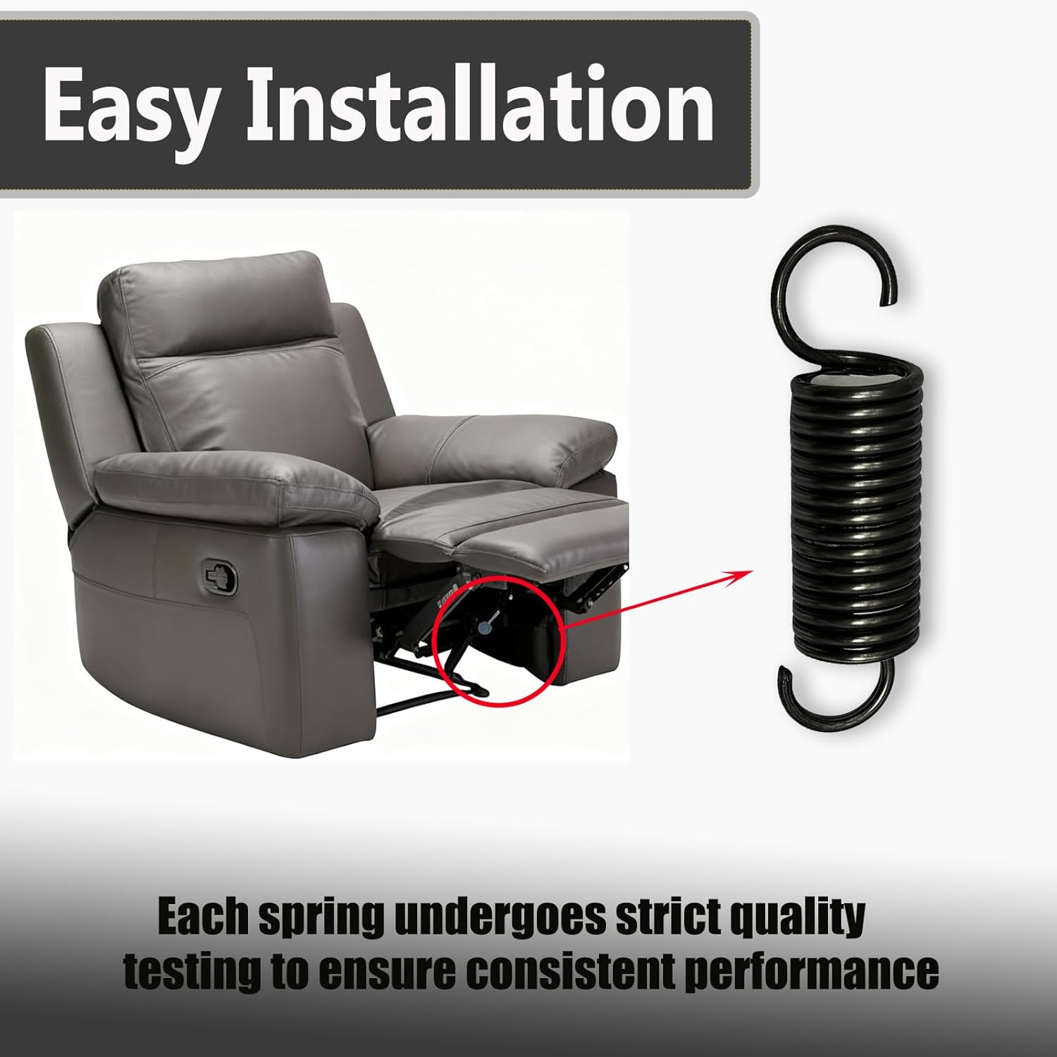 RM-358-TS-1P， Lawn Chair Mechanism Tension Spring 3-inch Long, 5/8-inch Diameter Recliner Mechanism Tension Spring ， 1 Pack.