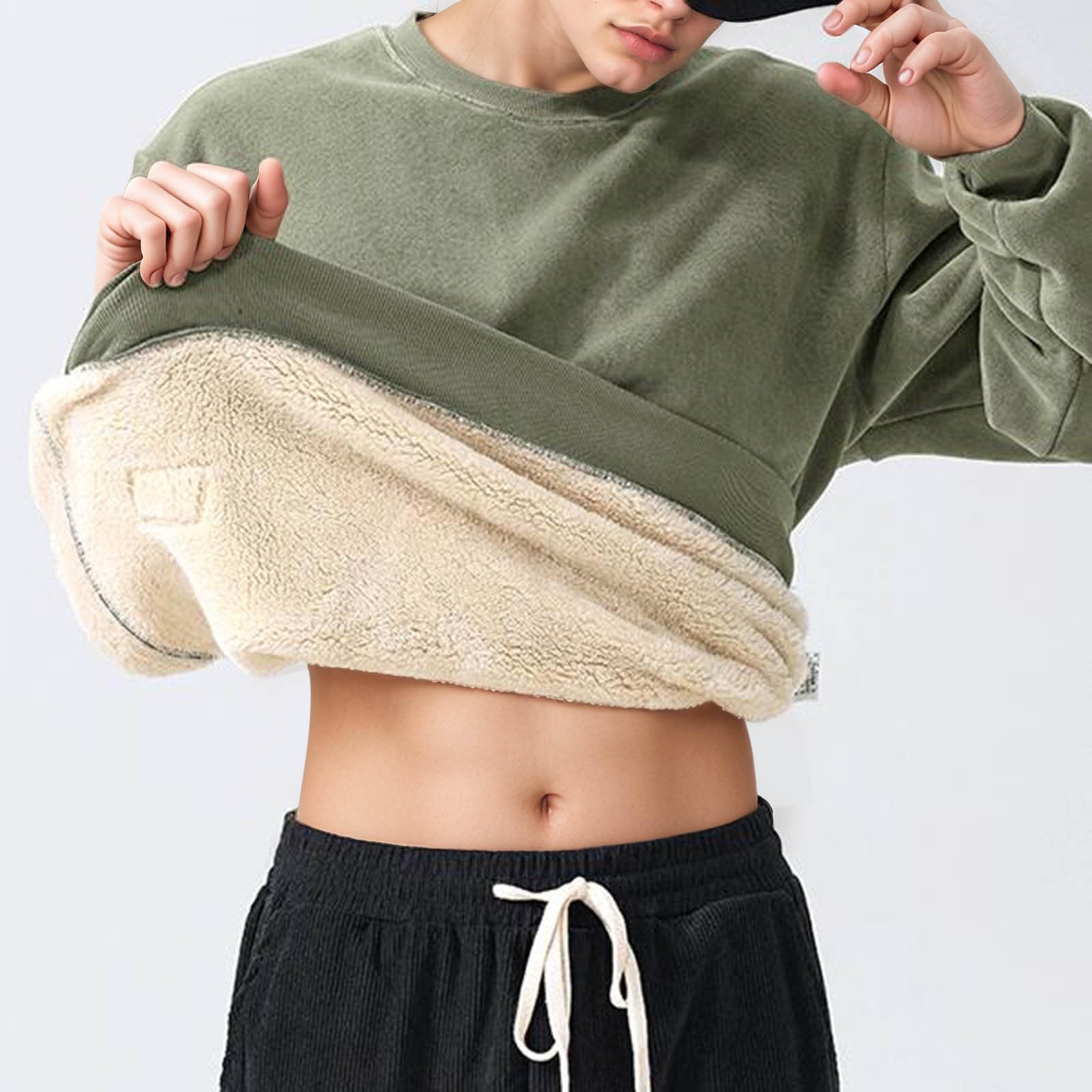 Generisch Jersey con capucha y cuello redondo para hombre con calefacción de invierno M azul