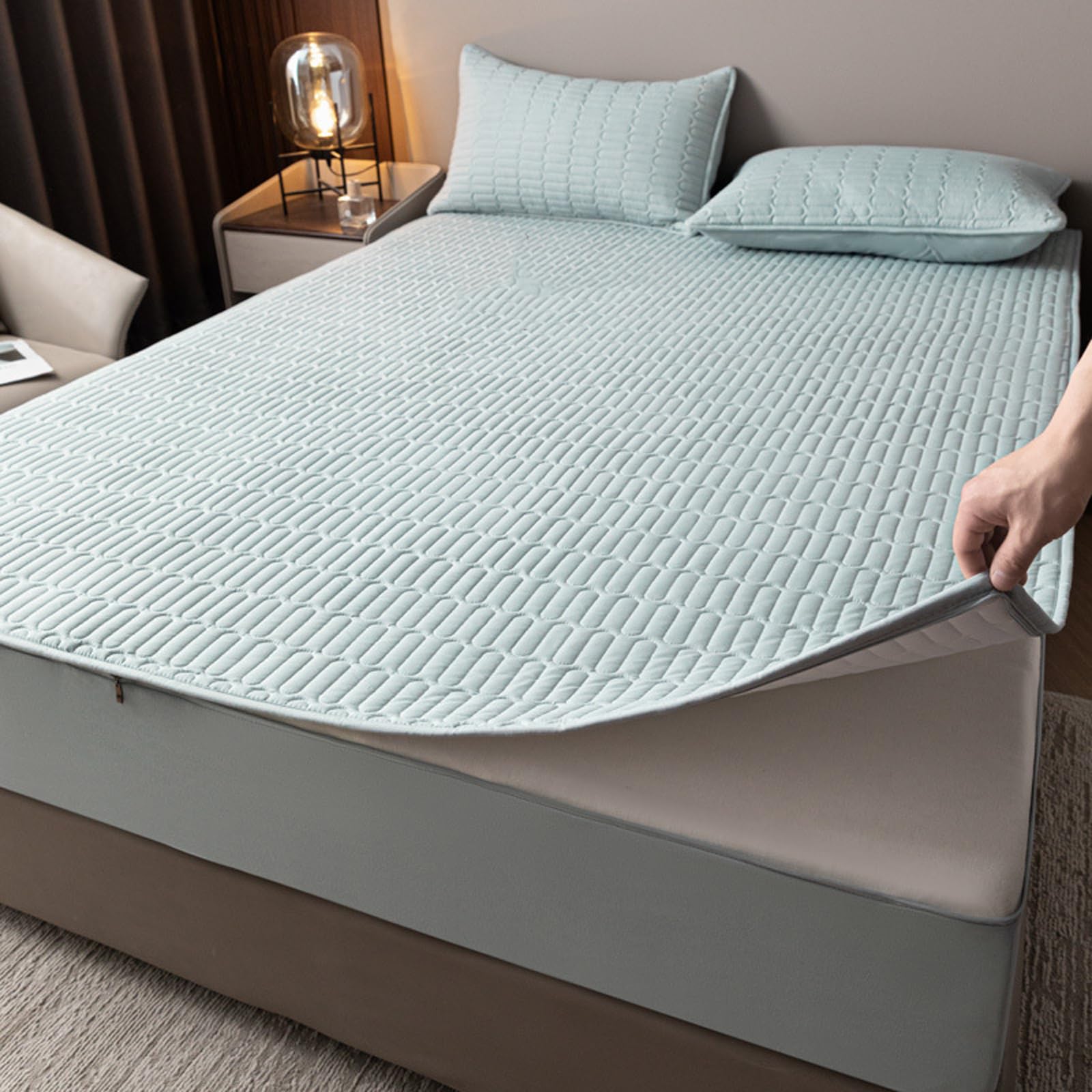 Waschbarer Matratzenschoner, vollständige Umhüllung für Bett, wasserdicht und hypoallergen, Matratzenbezüge, ideal zur Linderung von Allergien und Bettwanzen