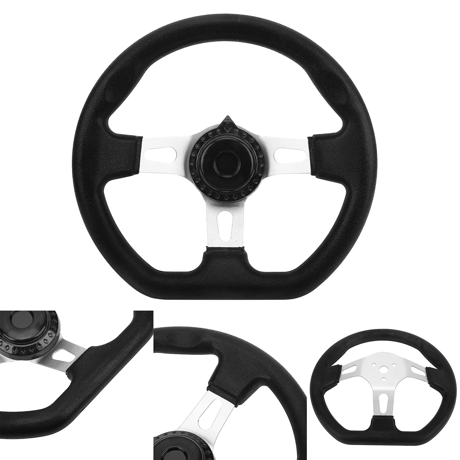 Volant de Kart Tout-terrain 270mm Noir 3 Rayons pour Moteurs ATV Go Kart