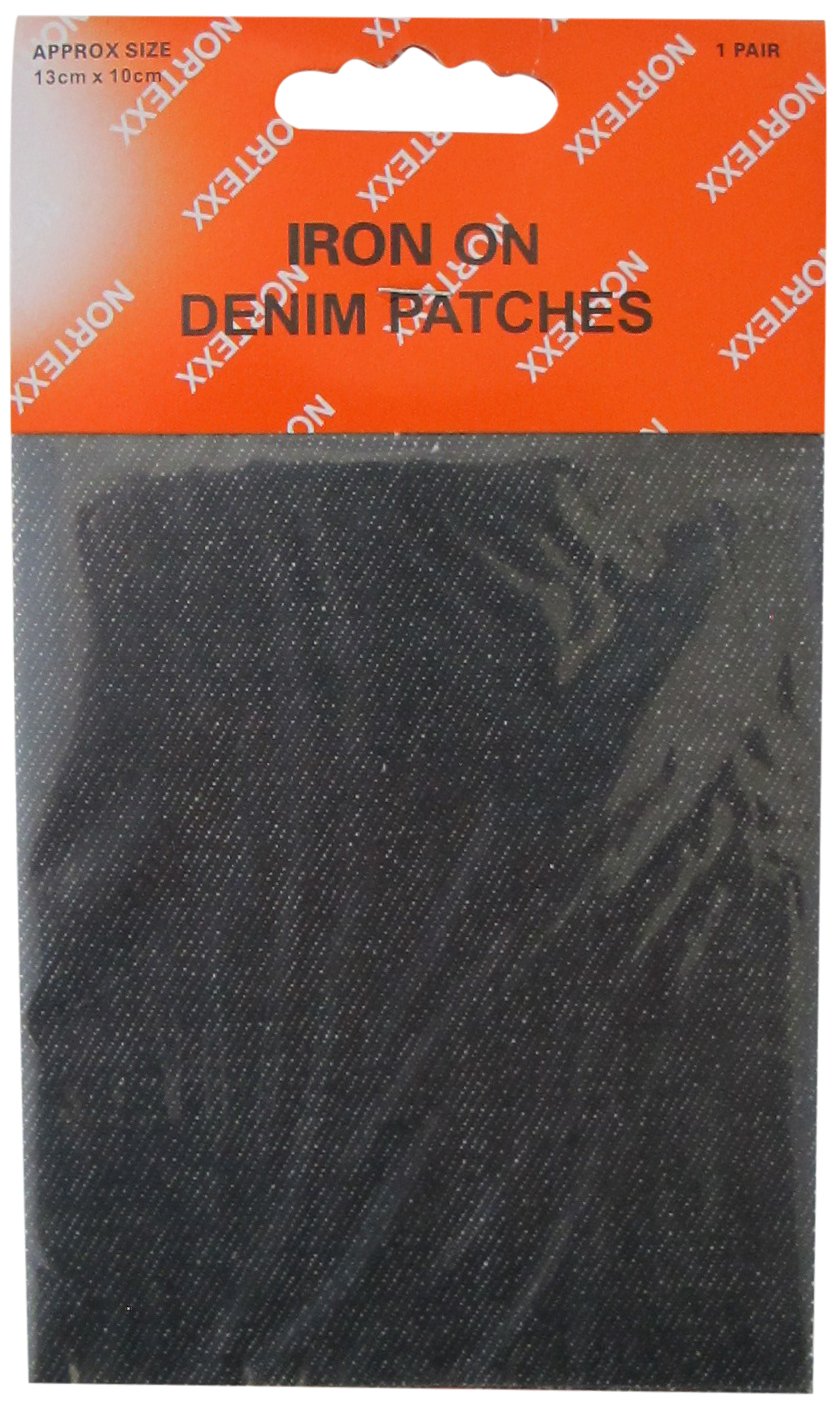 NORTEXX Iron On BLACK Denim Patches Jeans Pant Style Craft Fabric Repair Mending