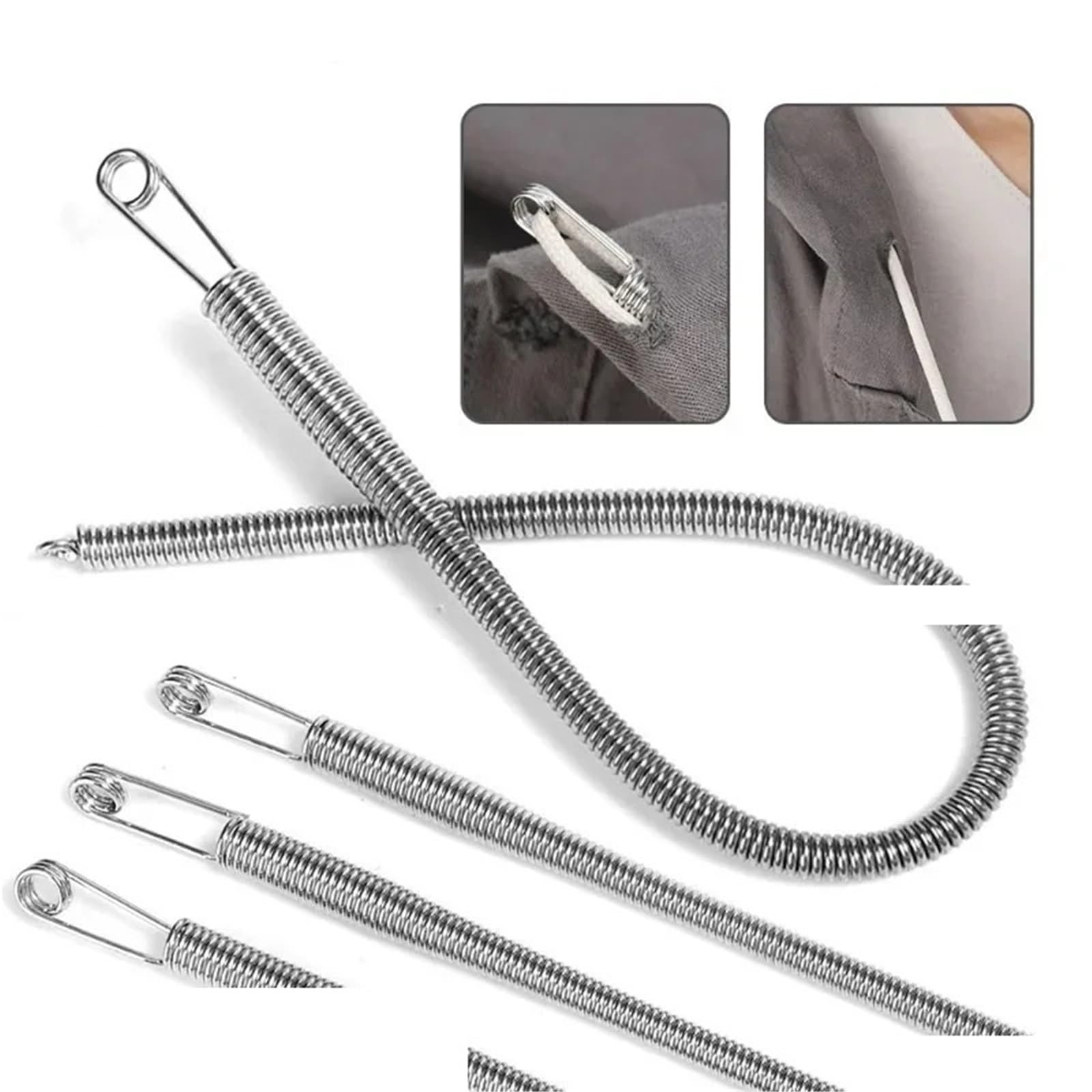 Enfile-Cordon Outil d'enfilage de Corde, Ressort Pliable, enfile-Fil à Clip pour la Couture à la Maison(50PCS)