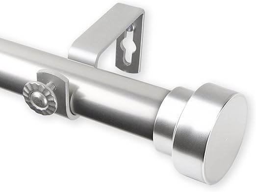 Rod Desyne 100-37-1605 Bonnet Curtain Rod 1" Od - Single Curtain Rod Set, Satin Nickel, 160-240"
