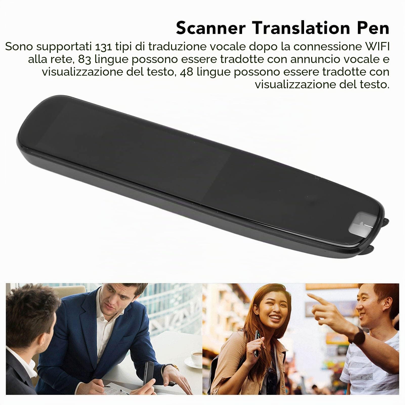 Lettore e scanner a penna OCR, 131 lingue digitali lettore penna traduttore vocale di lingua con 2,99 pollici touch screen, Wi Fi in tempo reale libro lettore penna di scansione