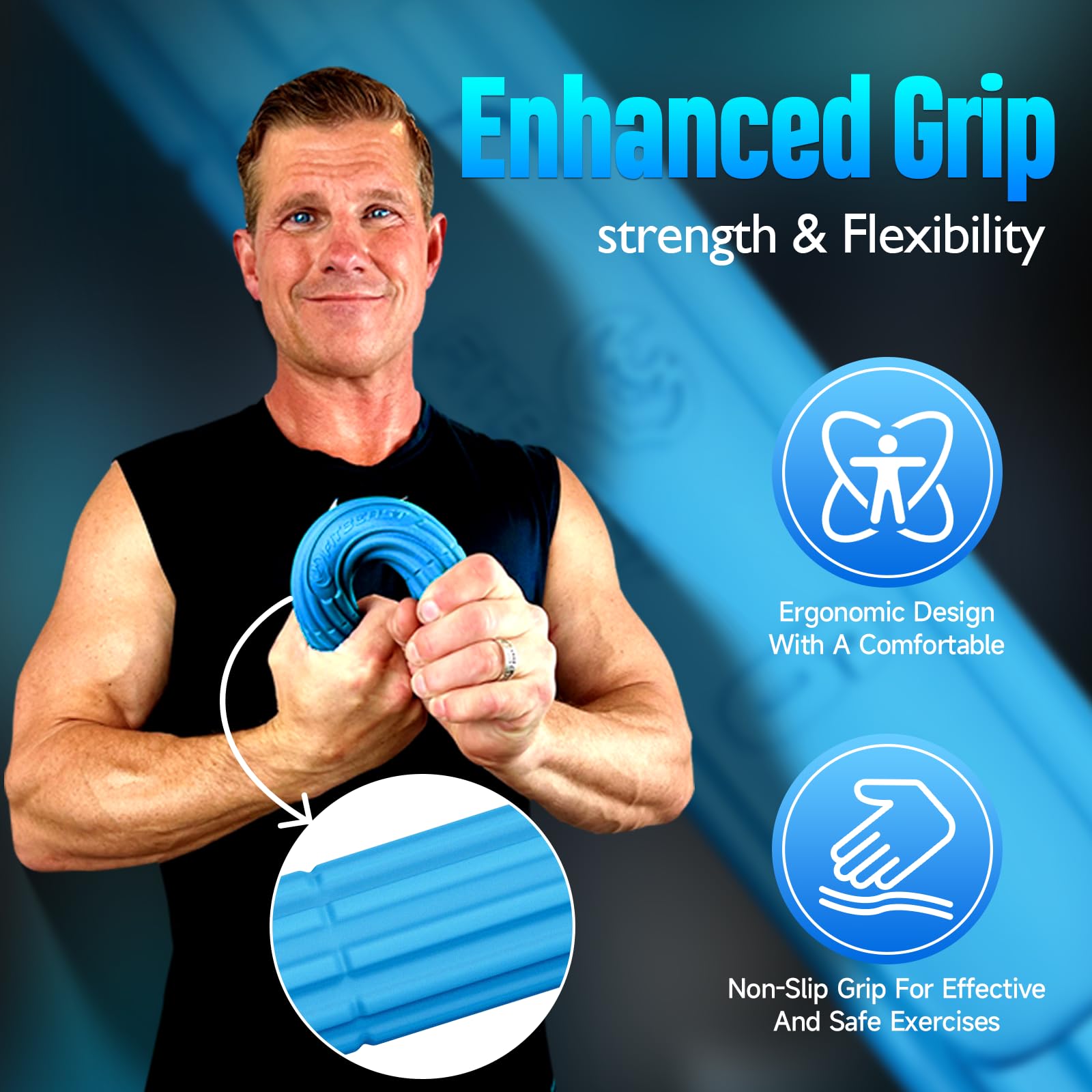 FitBeast Flex Therapy Bar, Tennis Elbow Therapy Bar - Ideal for Relieve Tendonitis Pain & Improve Grip Strength, Fitness Resistance Bar for Golfers Elbow & Tendinitis, Twist Bar for Physical Therapy — Amazon image 4
