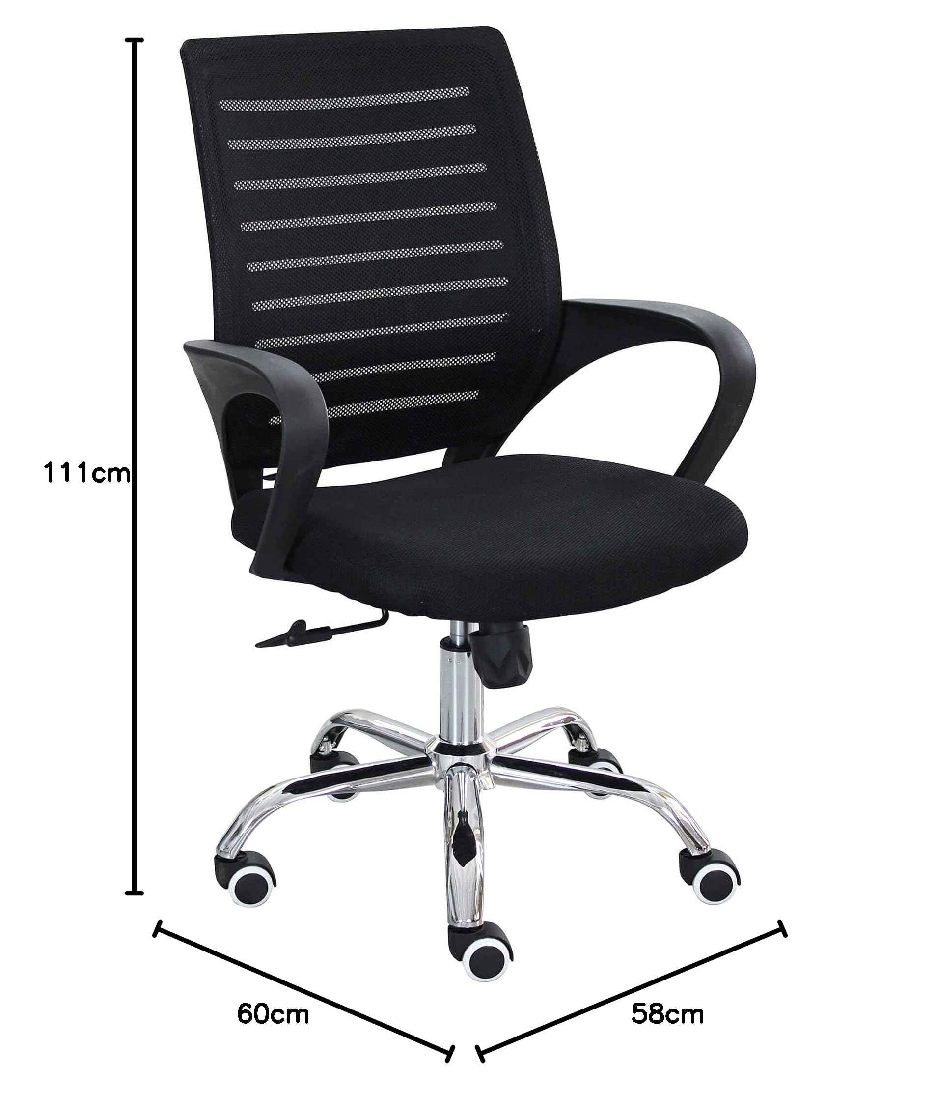 milani home - sedia ufficio ergonomica girevole con poggiatesta e supporto lombare, in poliuretano nero, con braccioli