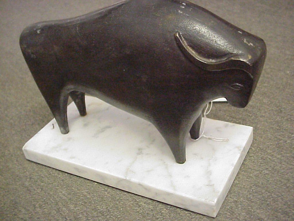 Made in Italy - BRONZE BULL on Marble Base - David Murray Collections