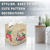 Vista 32 de Tissue Box Cover Square Decorative Tissue Box Holder Cute Funny Cube Tissue Case Cover-Alpaca Tissue Box Cover