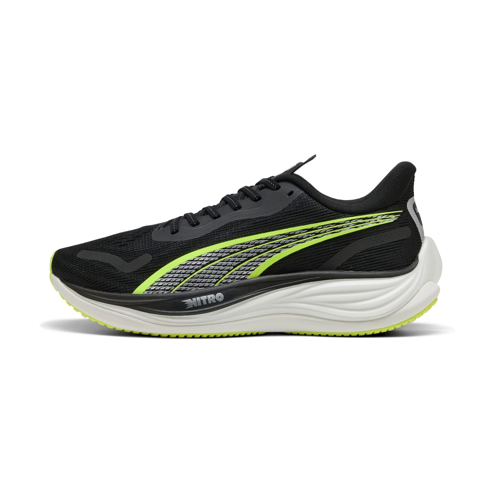 Puma Uomini Velocity Nitro 3 Scarpe Da Corsa Sneaker Neutral Puma Black-Yellow Alert - Nero