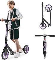 Vista 9 de Kick Scooter for Ages 6+,Kid, Teens & Adults. Max Load 240 LBS. Foldable, Lightweight, 8IN Big Wheels for Kids, Teen and Adults, 4 Adjustable Naranja