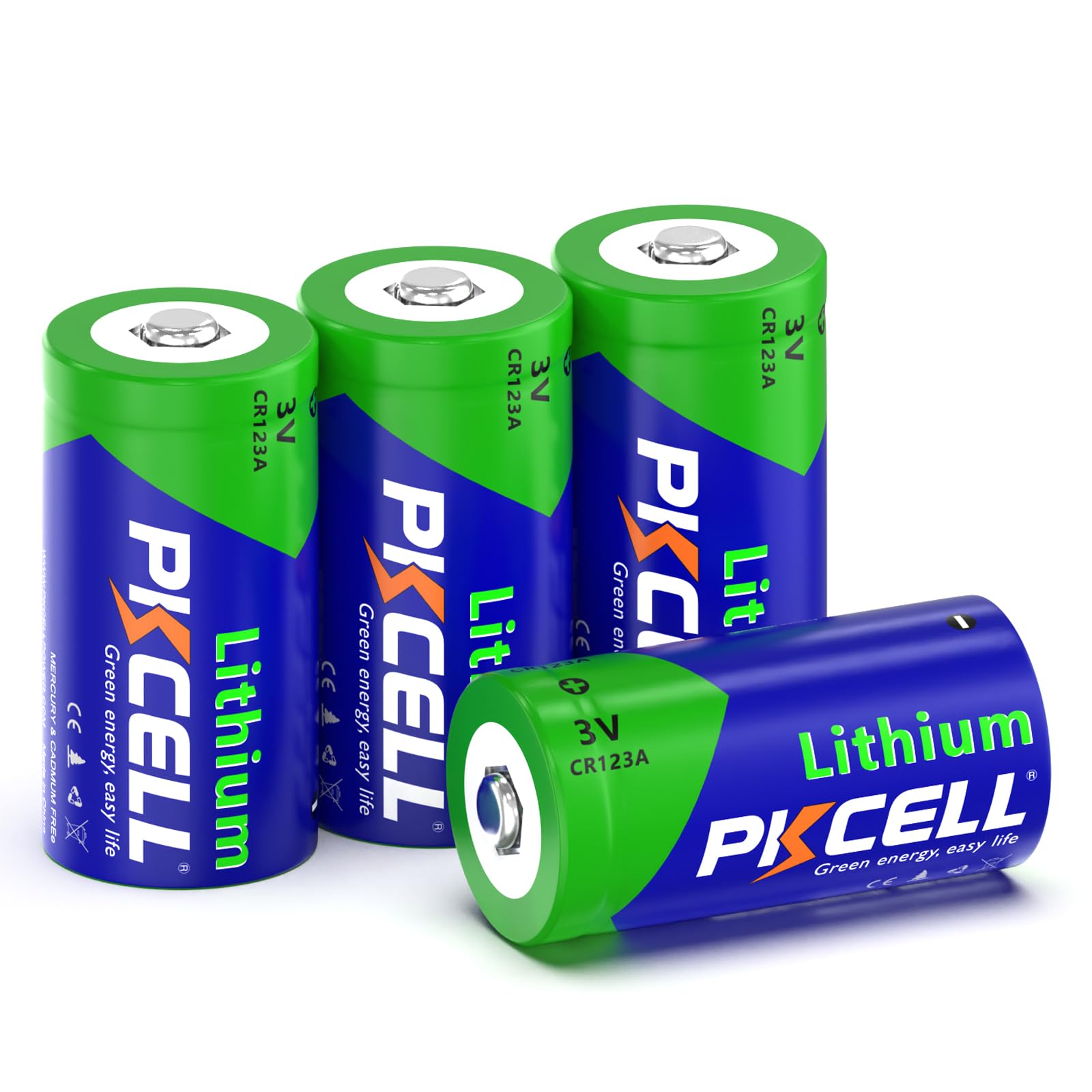 Amazon.com: PKCELL CR123A 3V Lithium Battery 4-Pack 1500mAh 123A