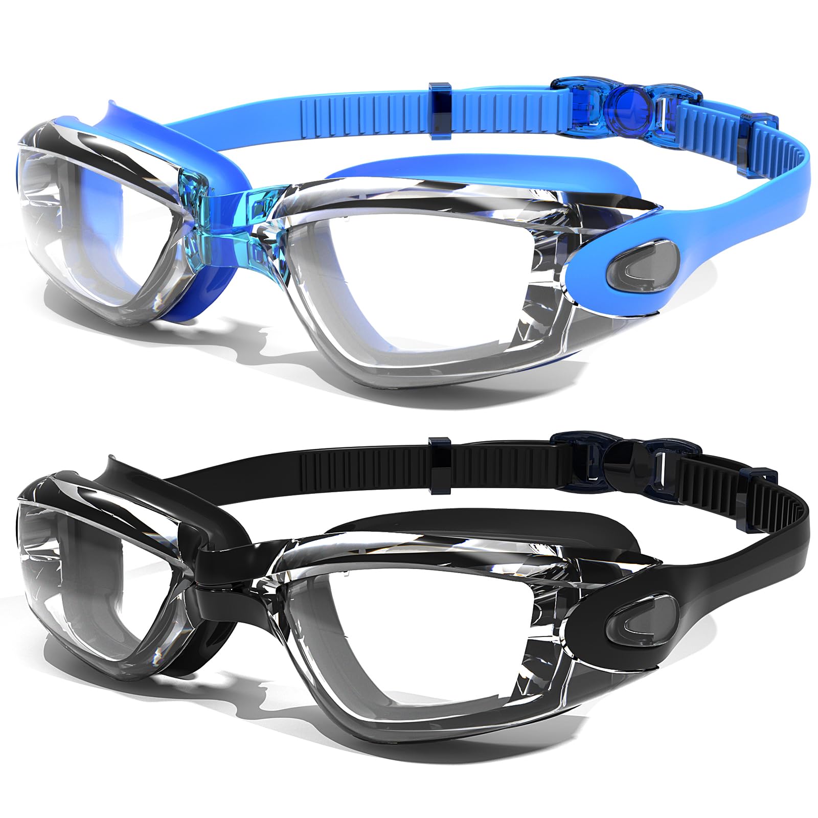 Braylin Swim Goggles, 2-Pack Swimming Goggles, Anti Fog, No Leaking For Adult Women Men Youth