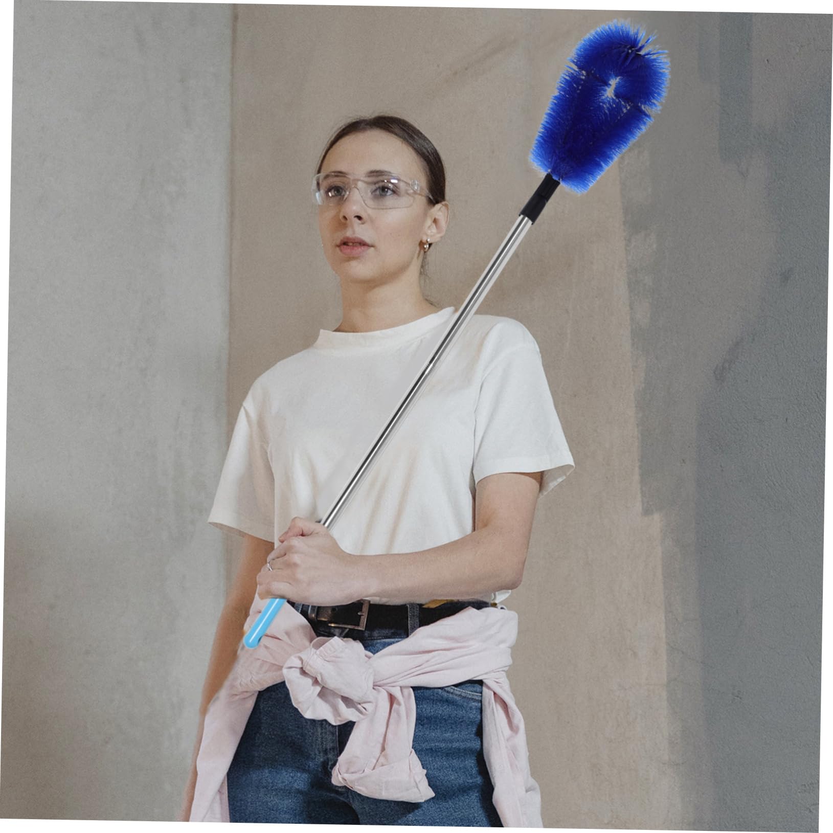 LALAFINA Cepillo Multipropósito para Limpieza de Canalones Kit de 2 Cabezales Rosca de 24mm de Nylon y Acero Inoxidable para Uso Residencial y Comercial
