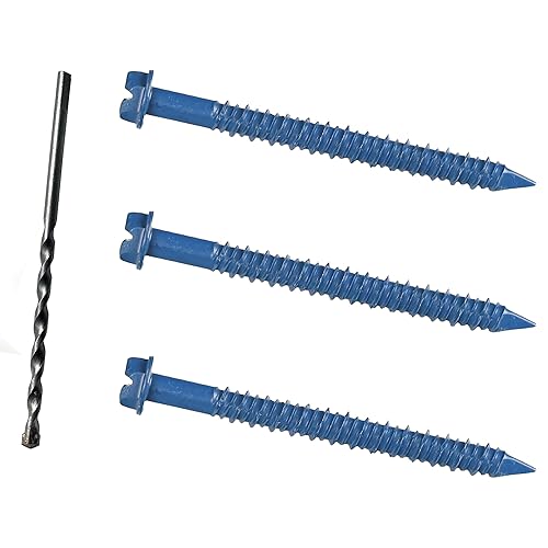 14 x 2-34" cabeza hexagonal tornillo de hormigón anclaje para anclaje a mampostería, bloque o ladrillo (100 unidades)