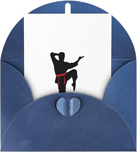 WURTON Karate hombres imprimir tarjetas de felicitación de Navidad sobres clásico blanco tarjeta de agradecimiento papel perla