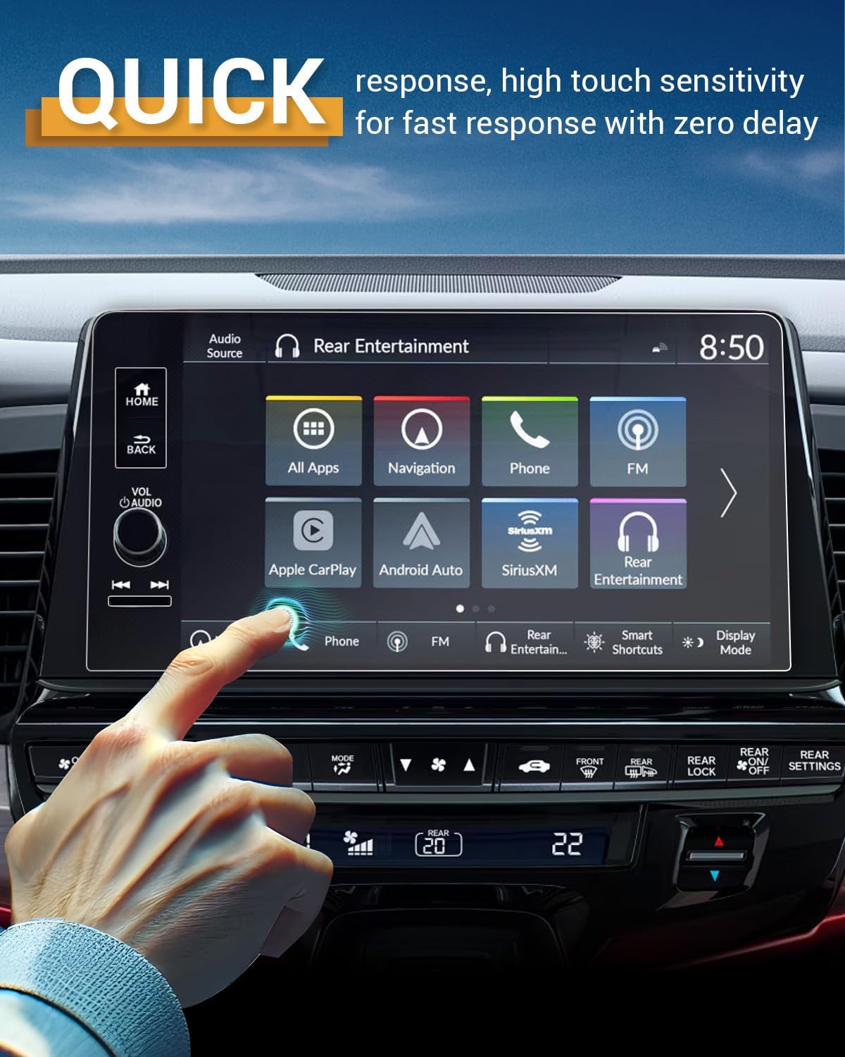 YEE PIN Screen Protector 2025 Odyssey Screen Protector for 2025 Honda Odyssey Accessories, Screen Protector for 2025 Odyssey EX-L/Sport-L/Touring/Elite 9-in & 12.8-in Rear Entertainment Display 4Pack