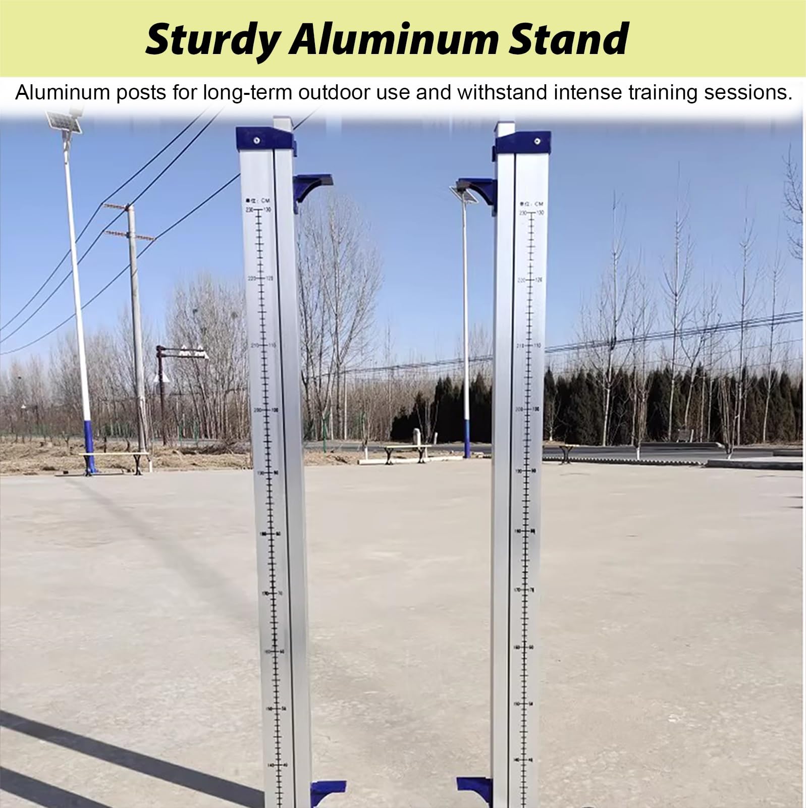Competition Athletic High Jump Standards, soporte de entrenamiento de salto resistente con base, probador de pista esencial para la escuela secundaria