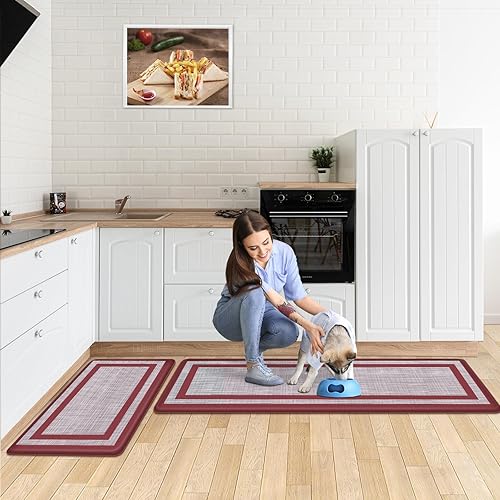 Miniatura 26 de Mattitude - 2 tapetes acolchados antifatiga, antideslizantes, impermeables, ergonómicos para estar de pie cómodamente en la cocina, suelo, oficina
