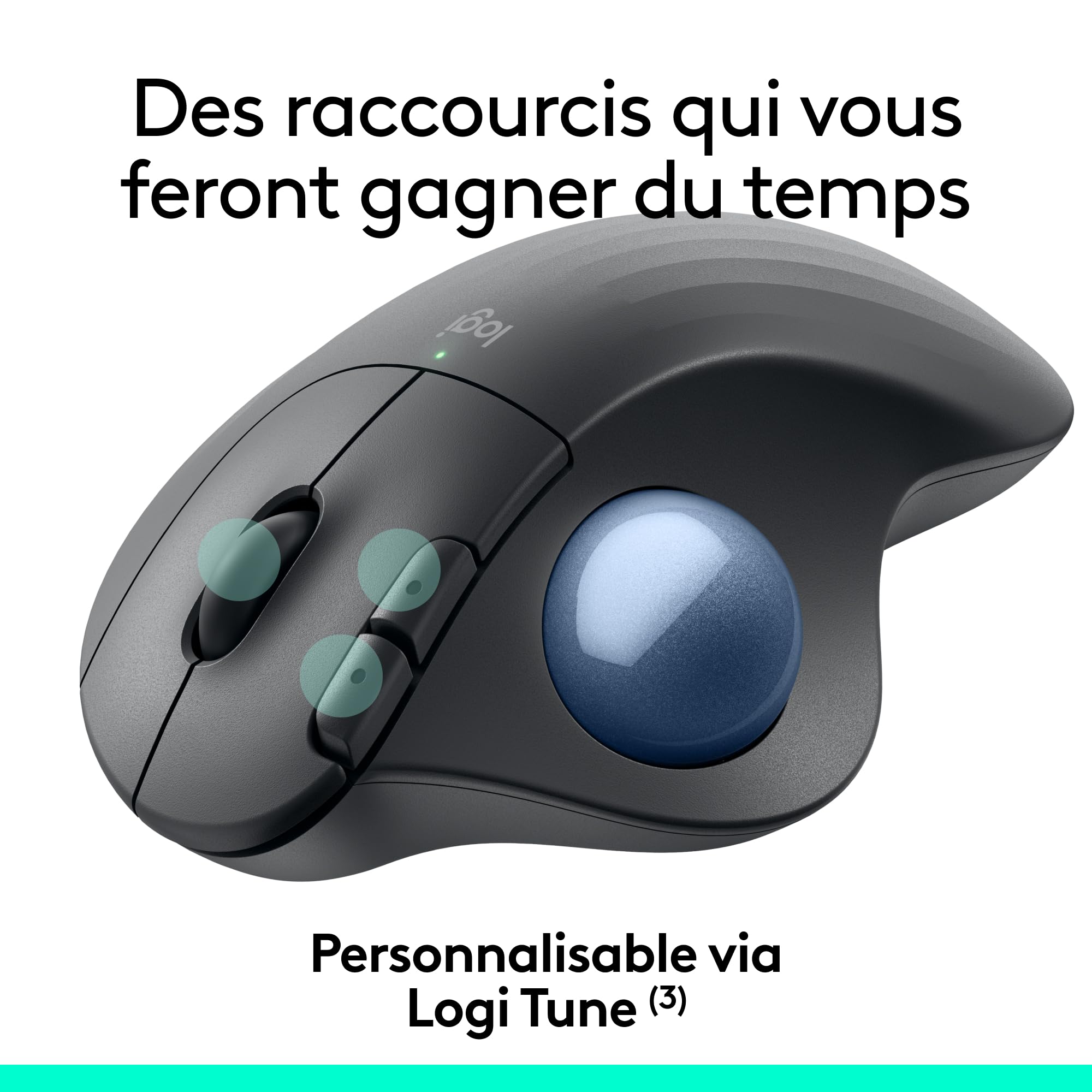 Logitech ERGO M575 Trackball sans fil for Business | Controllo facile pollice, ergonomico, Logi Bolt, Bluetooth, Windows/Mac/Chrome/Linux - Graphite