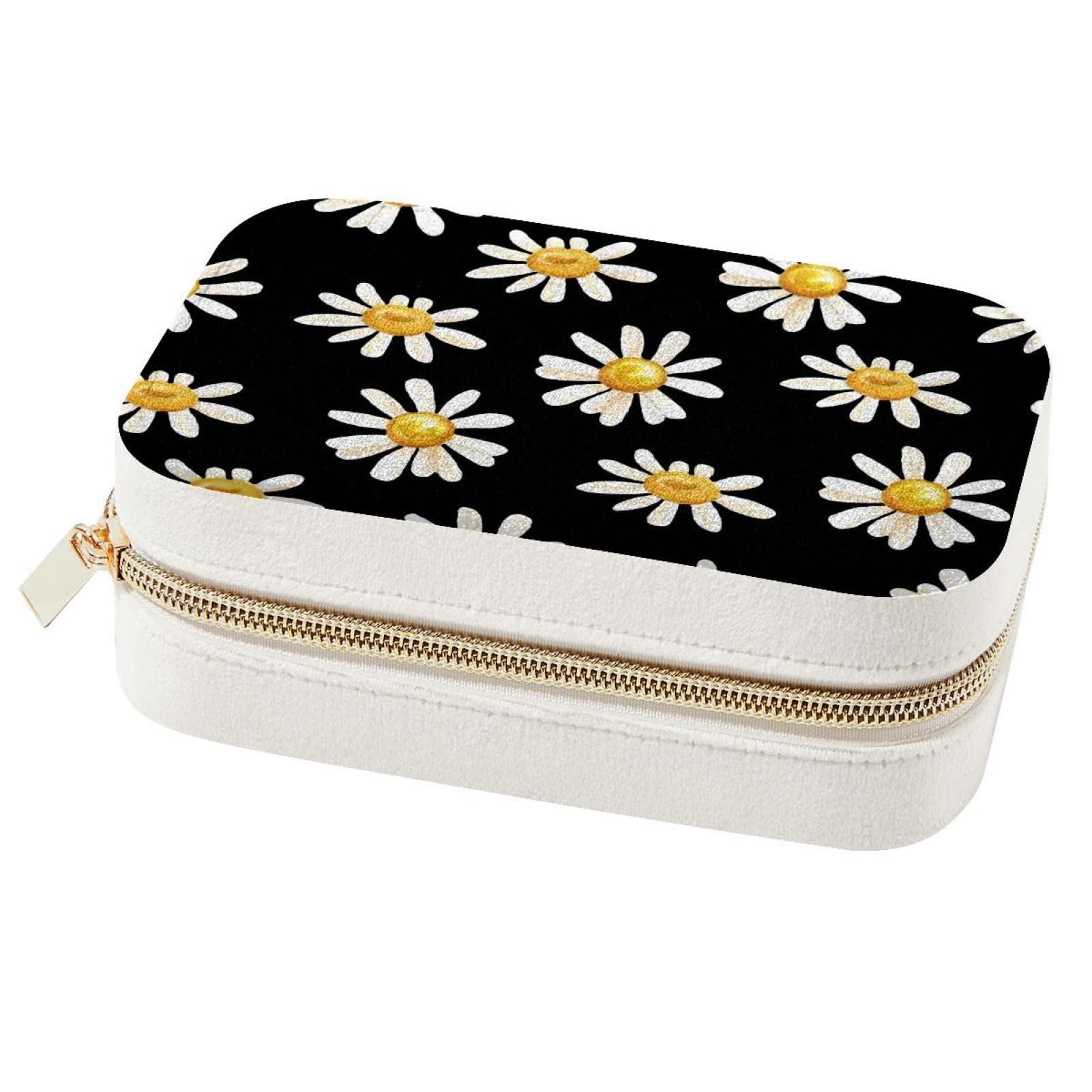 Organisateur de bijoux de voyage marguerites et rangement bagues colliers