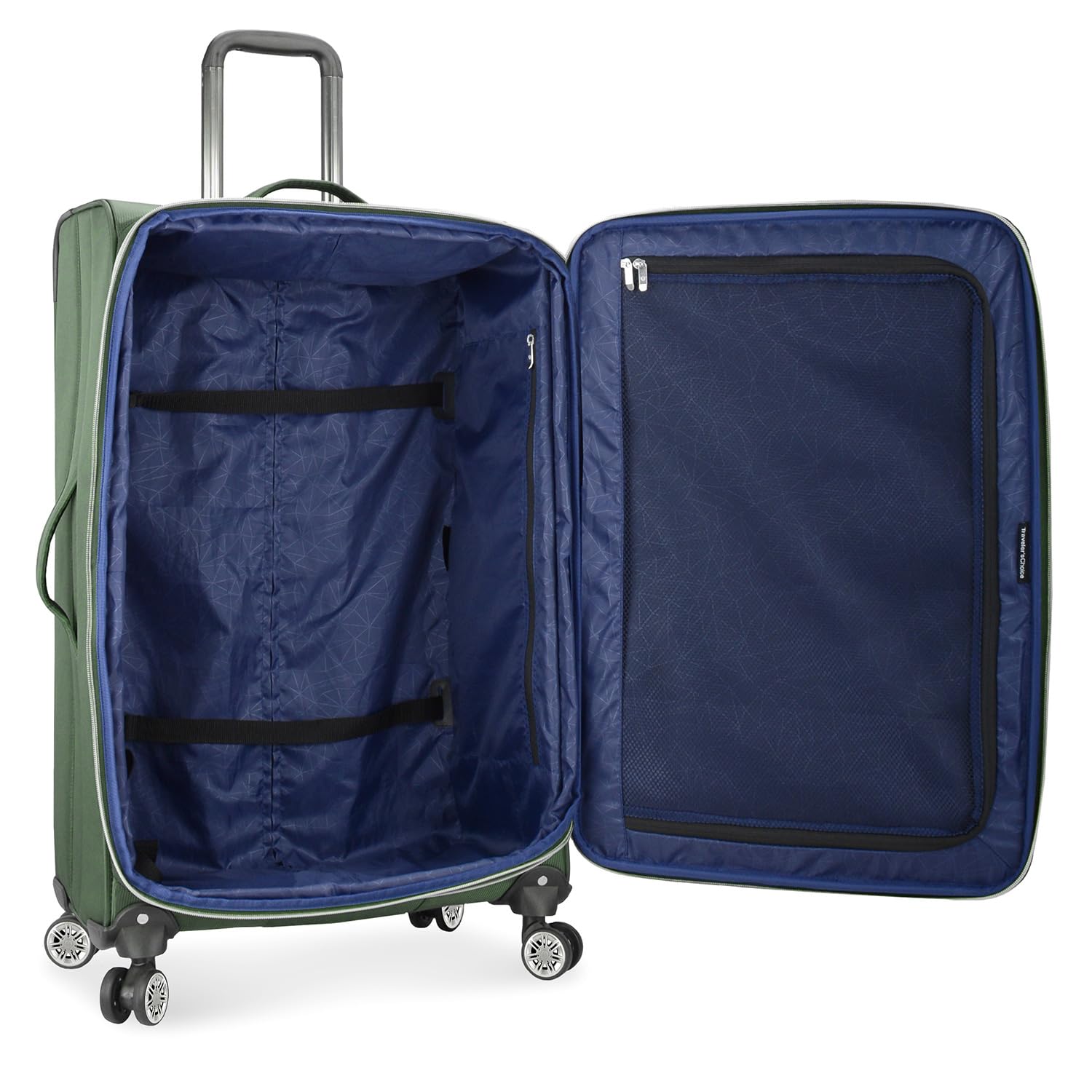 Traveler's Choice Lares Softside erweiterbares Gepäck mit Spinner-Rädern, Verde, 2 Piece Luggage Set, Lares Softside Bagaglio Espandibile Con Ruote Spinner