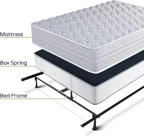 Miniatura 6 de Nestl Base de cama ajustable la base de cama doble se expande a rieles de cama Queen, marco de tamaño King con riel cruzado y soporte central, marco