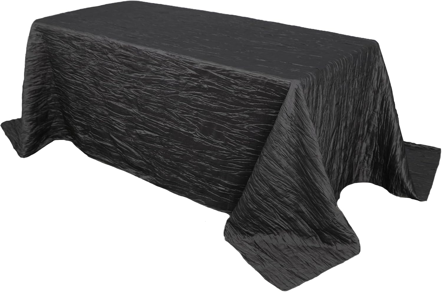 YOUR CHAIR COVERS - 90 x 132 Inch 6 ft Ivory Rectangular Crinkle Taffeta Tablecloth – Elegant Table Linen for Rectangular Tables, Weddings & Events