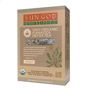 Sun God Medicinals Organic Panacea Herbal Tea - Detoxification Support - 2 oz Loose Leaf 20-24 servings