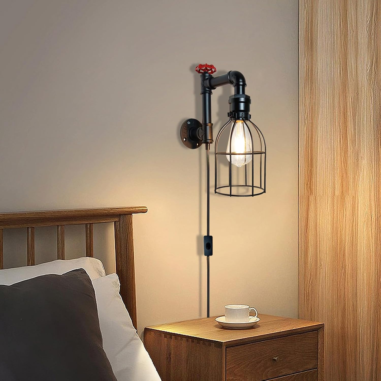Spannende Wandlampe Retro Industrial Bild