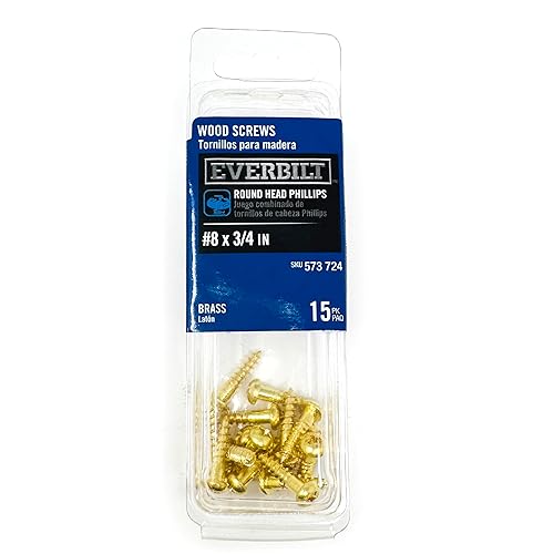 Miniatura 4 de 15 tornillos Phillips Drive de latón para madera #10 x 1 pulgada, cabeza redonda