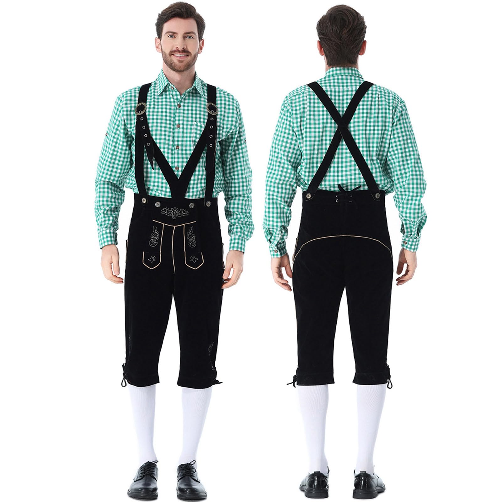Generico Vestito Oktoberfest Uomo Con Bretelle Regolabili Trachten Party Classico Oktoberfest Costume Uomo Carnevale Bavarese
