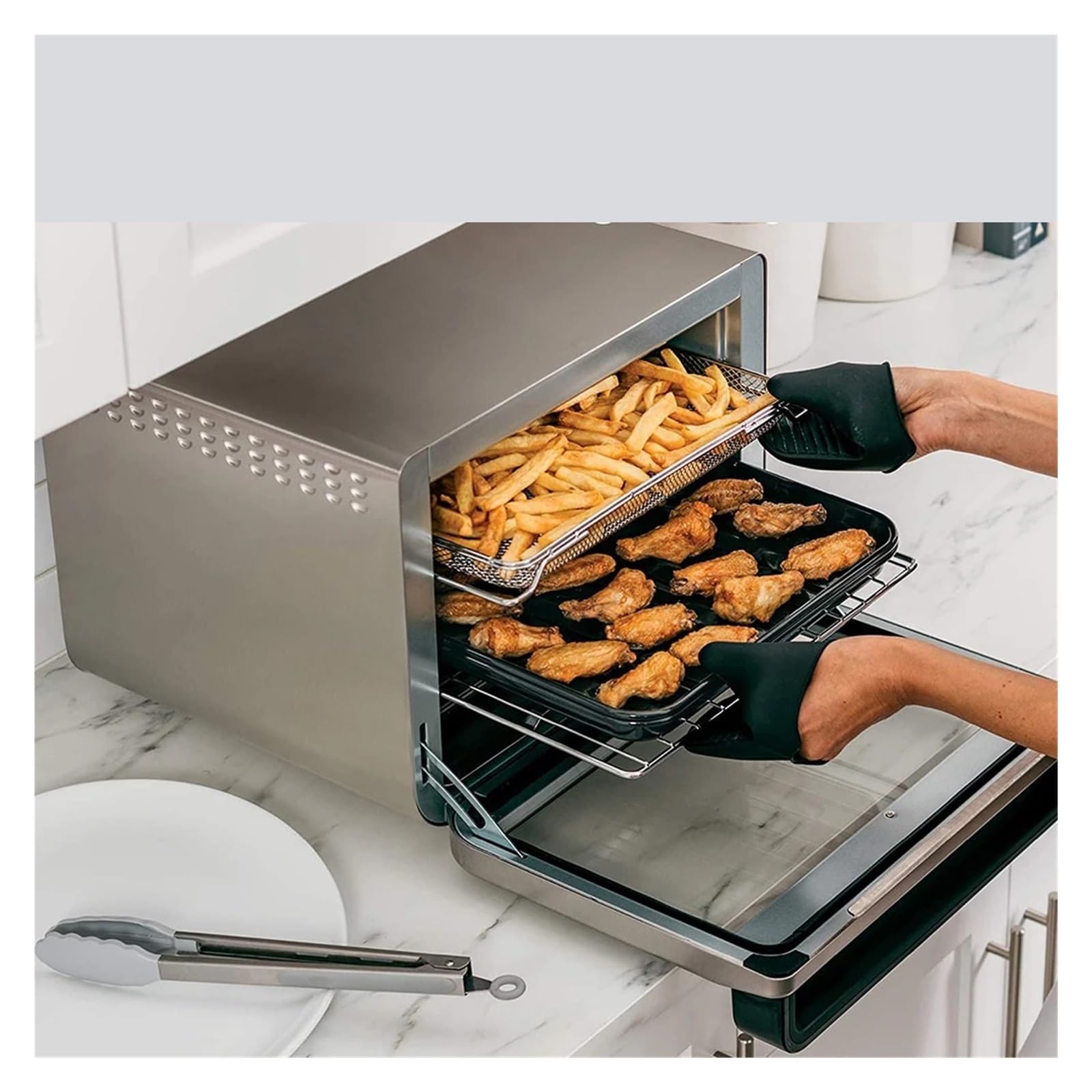 Bandeja de Horno Cesta for Horno y freidora de Aire, bandejas de Repuesto for Hornear, Cesta de Malla de Acero Inoxidable, Accesorios for Airfryer(Grill Net)