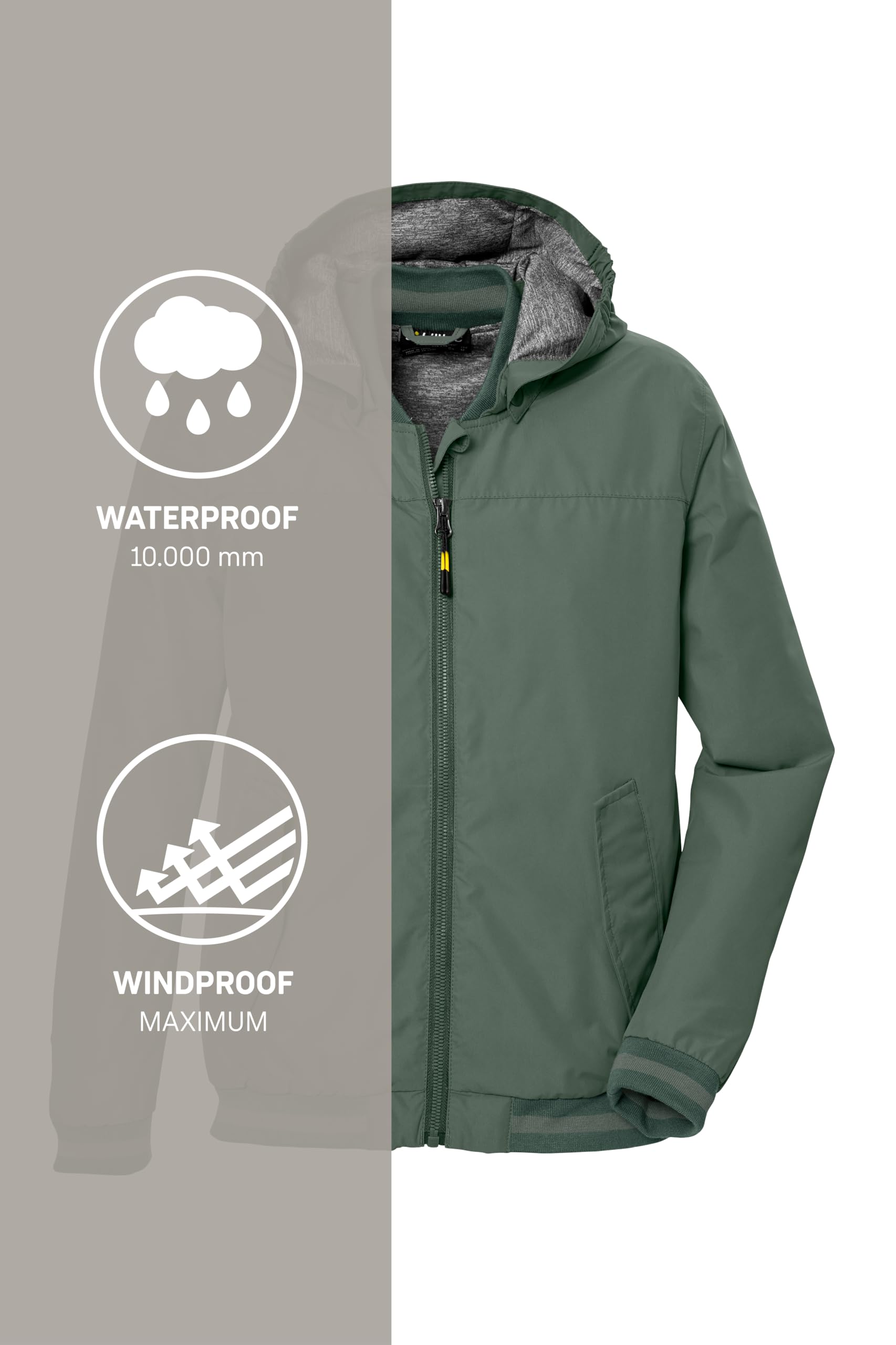 Killtec Jungen Kos 153 Bys Jckt Funktionsjacke ist wasserdicht/Regenjacke mit Kapuze