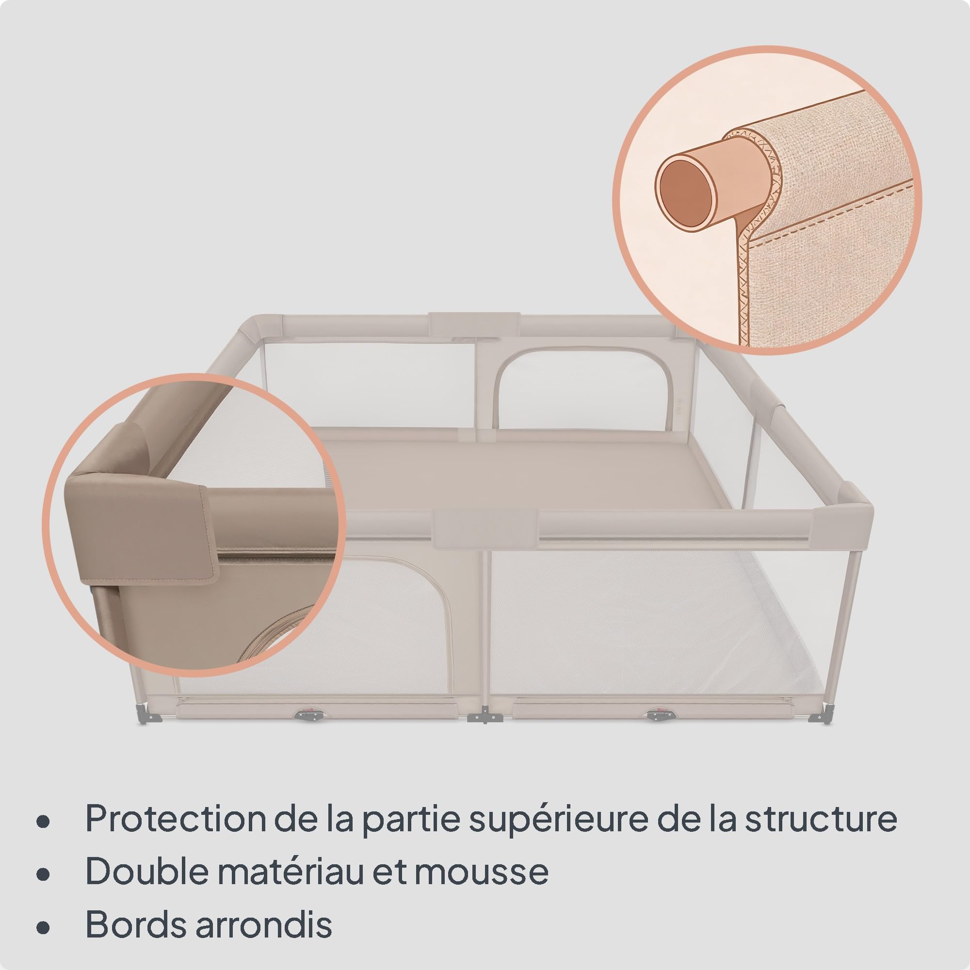 Lionelo Florence XL Easy Fold Parc pour bébé 180 x 200 cm pliable
