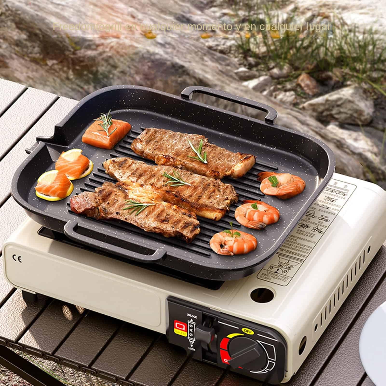 Fornello Da Campeggio Portatile Leggero Compatto Antivento Multifunzione | Griglia Barbecue Piano Di Cottura Fornello Bruciatore Multifunzione, Riscaldamento Rapido, Portatile per Campeggio, Escur