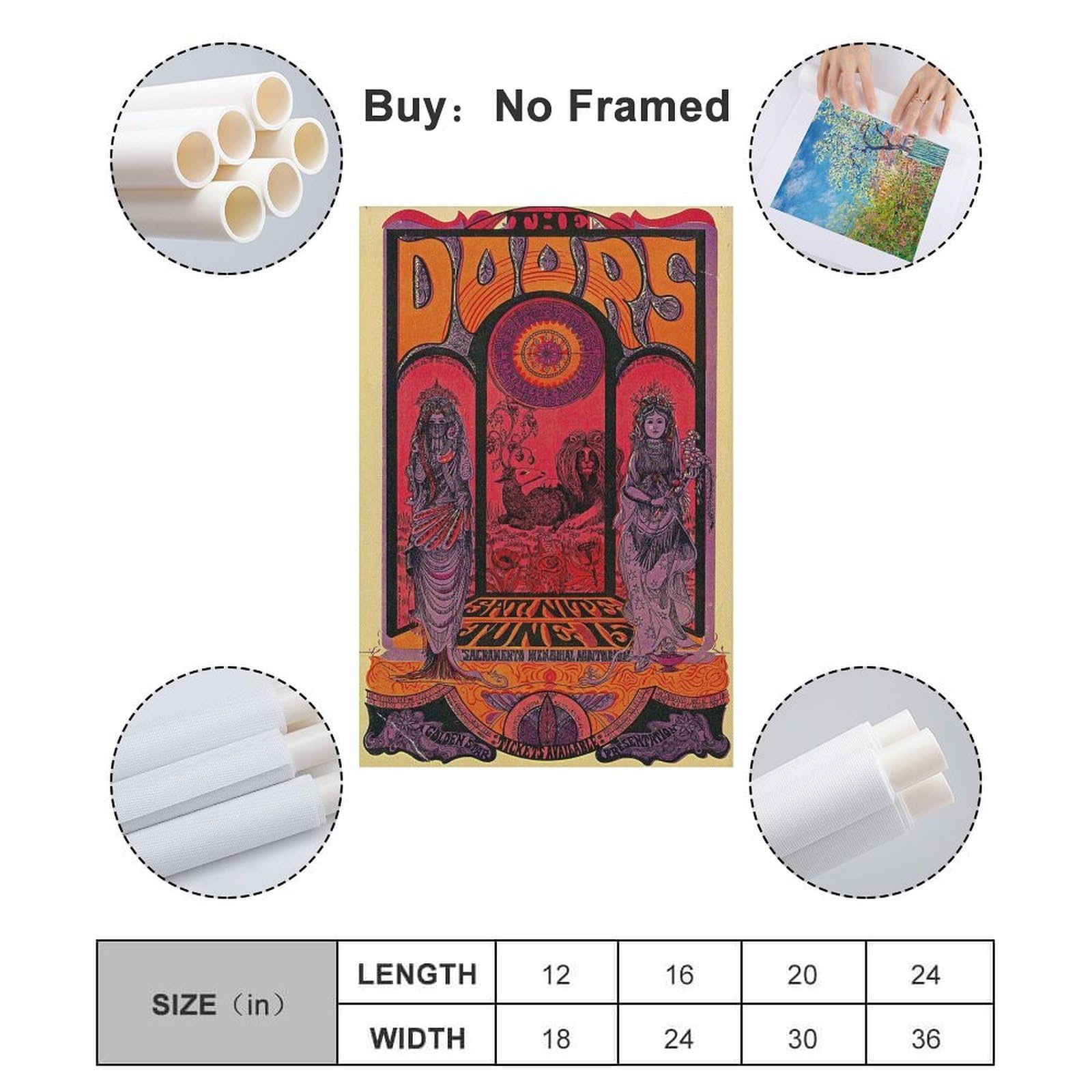 Amazon.com: The Doors - Sacramento Memorial Psychedelic 1968