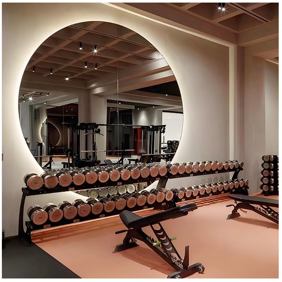 Gimnasio Espejo de Pie Cuerpo Entero Pared Espejos Grandes de Usos Fáciles de Usar para Gimnasio Garaje Yoga Estudio de Baile y Dormitorio 90CM