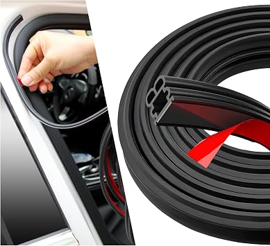 Car Door Seal Strip, 53.47ft Soundproof Double Layer Auto Window Weather Stripping, Universal Trunk Edge Seal Strip Self Adhesive Weatherstrip for Cars Trucks SUVs RVs