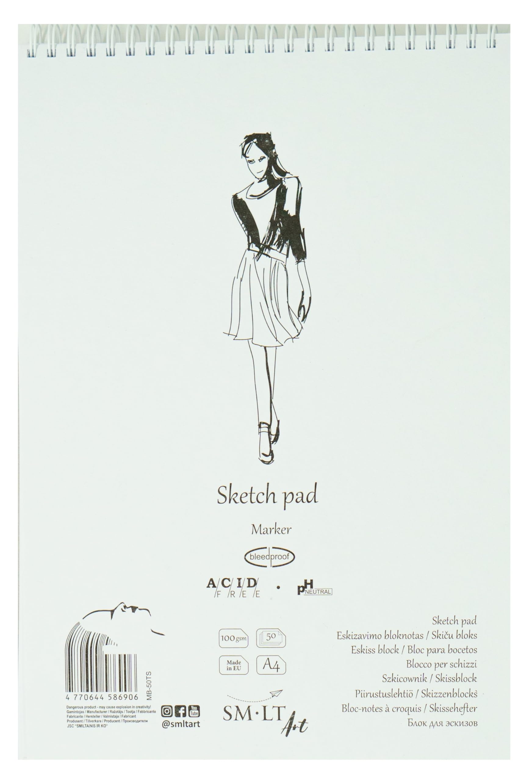 SM. LT MB 50ts Sketching Pad A4 Pad – White